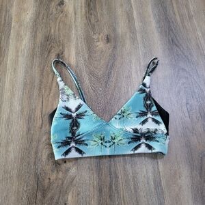 Sweaty Betty Sports Bra Palm Print Size XS Green